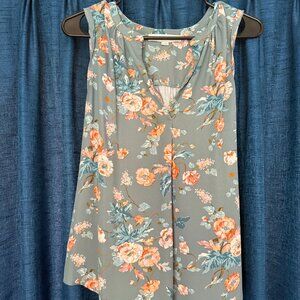 Ann Taylor Loft Women's Floral Tank Top Blouse Size M